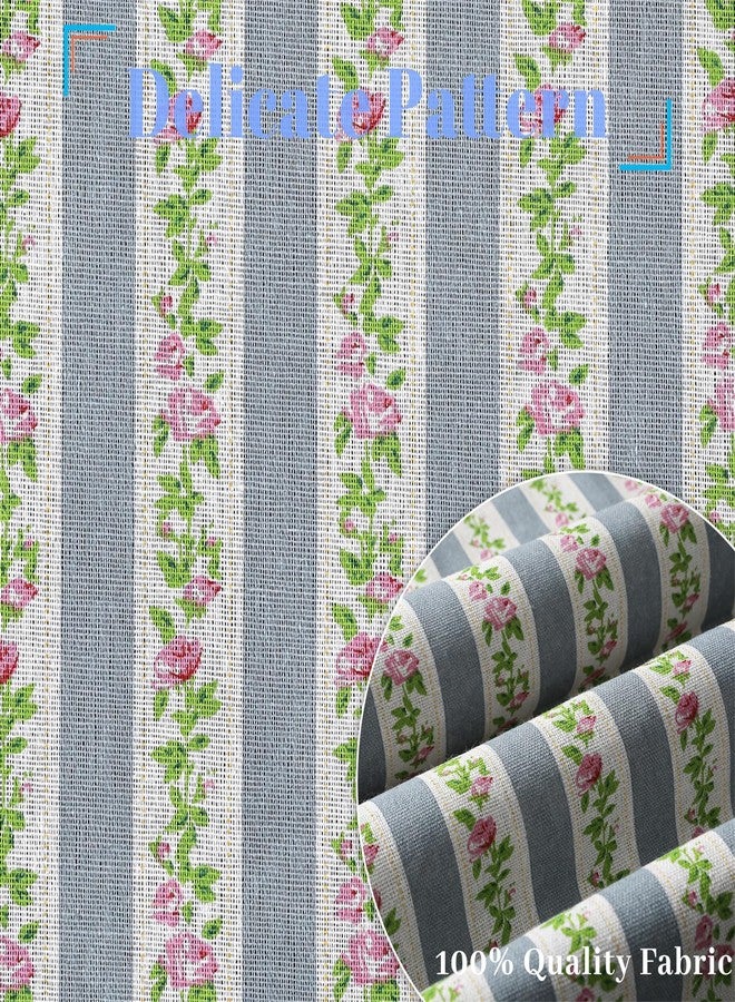 Moslovstar Linen French Door Curtains Set of 2, Elegant Country Style Wisteria Flower Front Door Curtain Dual Rod Pocket Tiebacks Included, 25" W x 72" L - Image 5